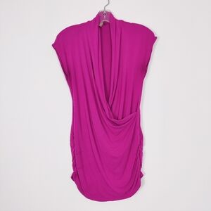 Thyme Women's Maternity Nursing Top in Pink Size Small Drape Rayon Cap Sleeve